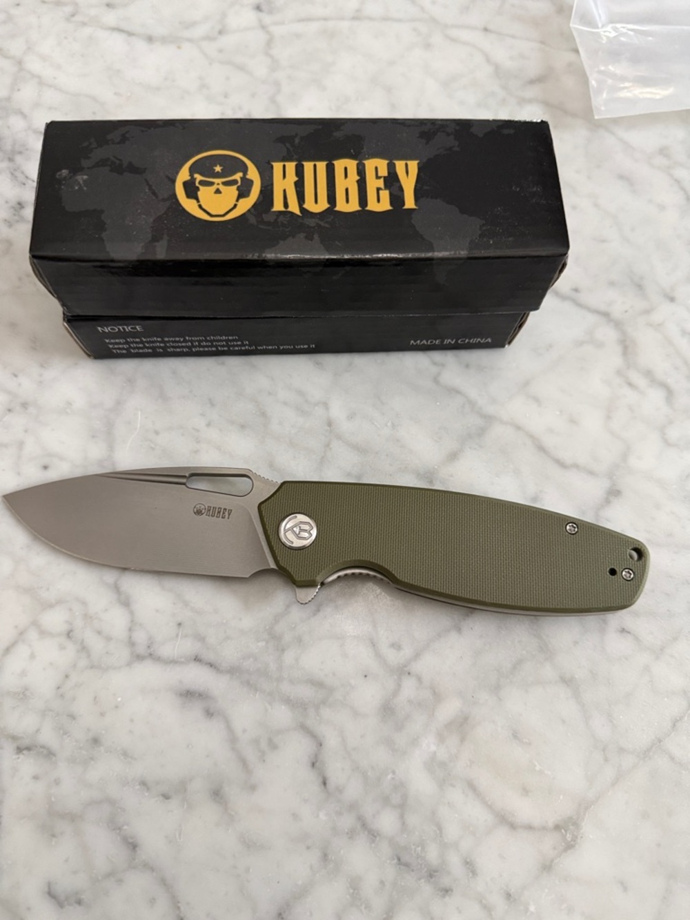 Men's Folding Knife - Olive Green Handle